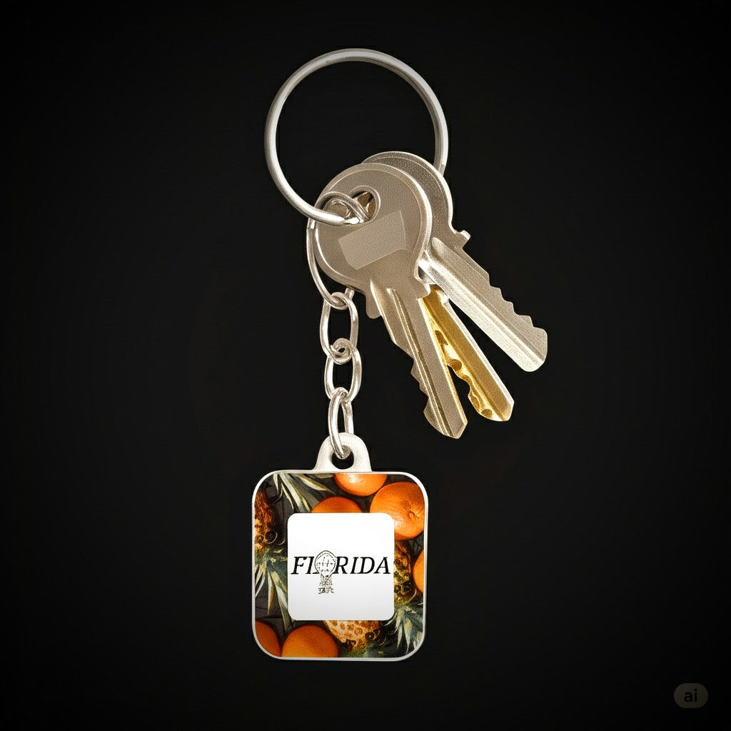 FLORIDA LIFESTYLER PINEAPPLE & ORANGES KEYCHAIN