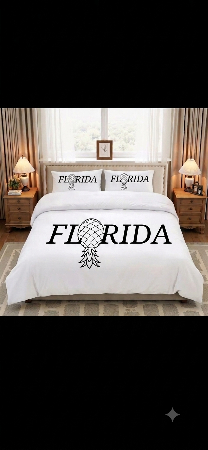 FLORIDA LIFESTYLER 3 PIECE BEDDING (1 Duvet cover & 2 Pillow Cases )
