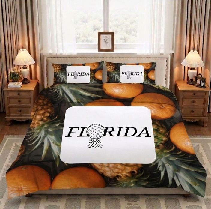 FLORIDA LIFESTYLER 3 PIECE BEDDING (1 Duvet cover & 2 Pillow Cases )