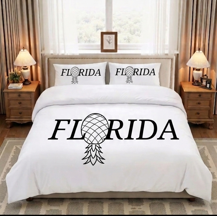 FLORIDA LIFESTYLER 3 PIECE BEDDING (1 Duvet cover & 2 Pillow Cases )
