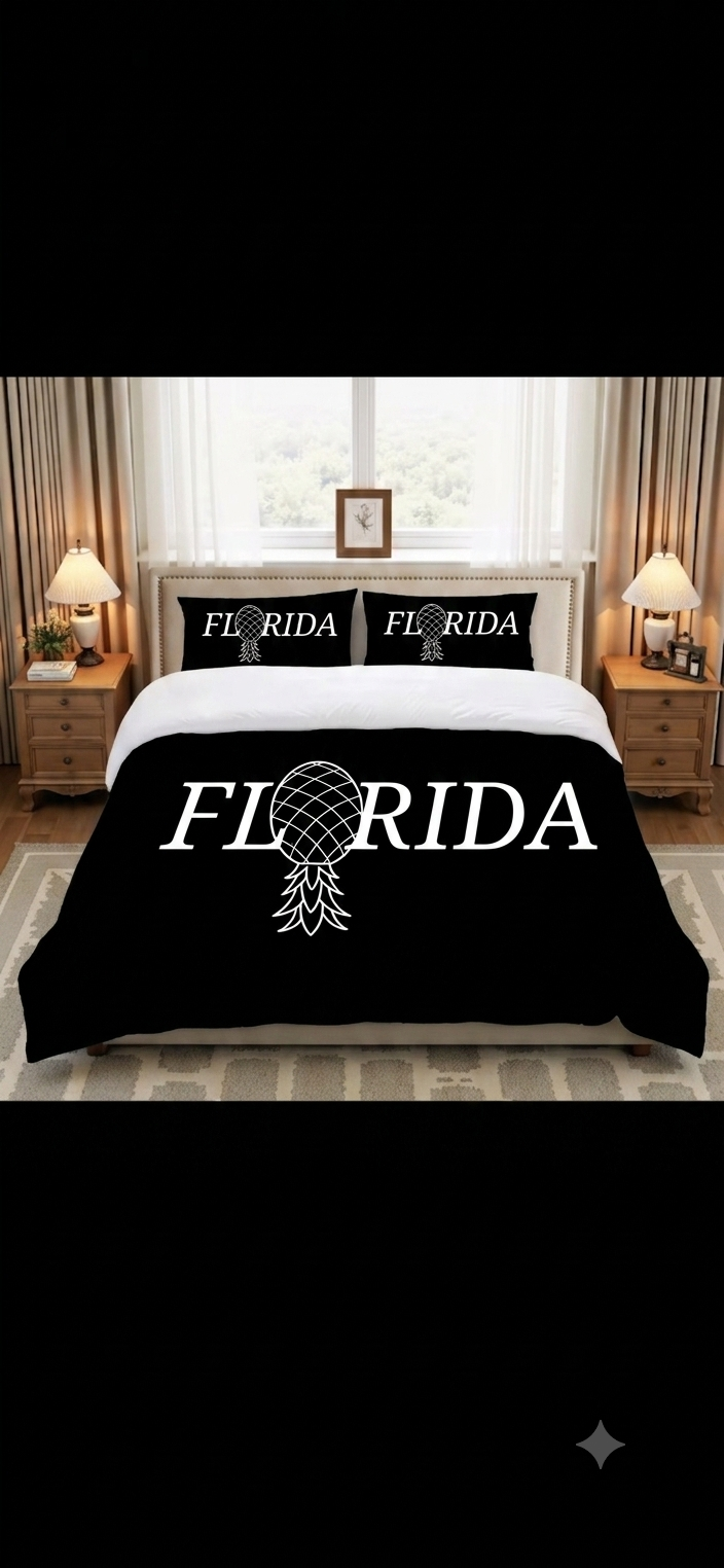 FLORIDA LIFESTYLER 3 PIECE BEDDING (1 Duvet cover & 2 Pillow Cases )